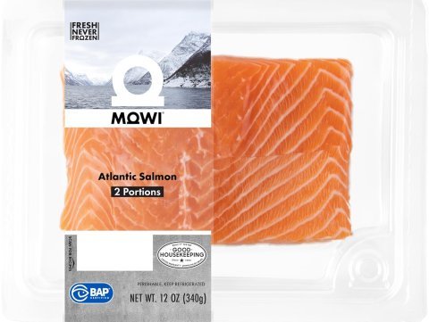 MOWI Atlantic Salmon — Fresh Never Frozen, 2 Fillets (12 oz), Farm-Raised Atlantic Salmon Portions
