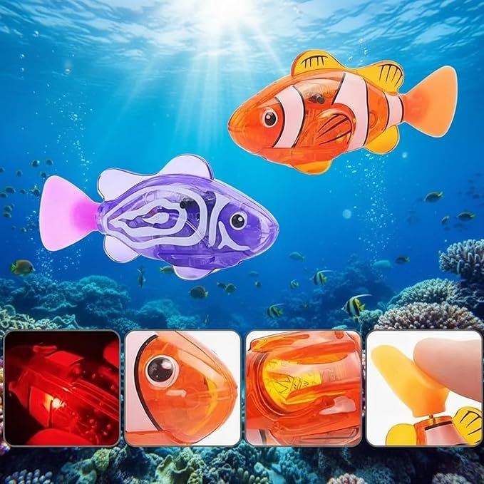 Magic Water Activated Robotic Swimming Fish | Interactive LED Glowing Bath Toy for Kids Aquarium Fun