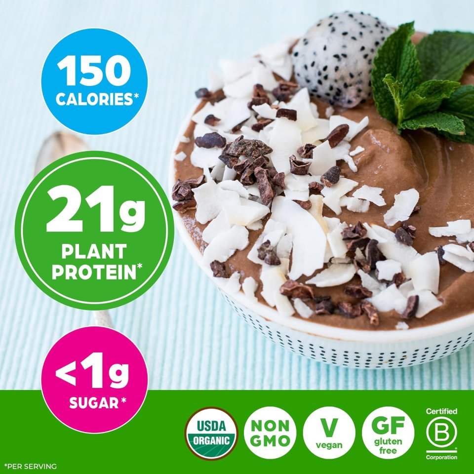 Organic Vegan Protein Powder, Creamy Chocolate Fudge | 21g Plant Protein