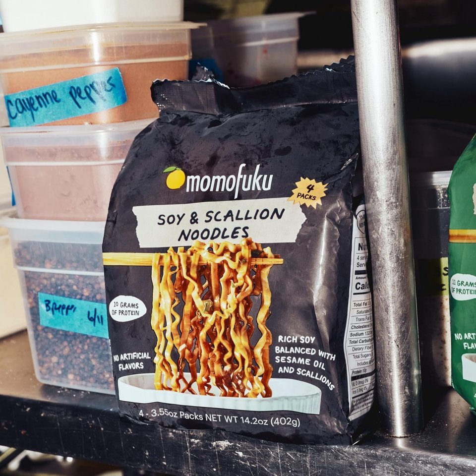 Momofuku Soy and Scallion Ramen Noodles 4 Pack | Restaurant Quality Air Dried Instant Noodles with 10g Protein