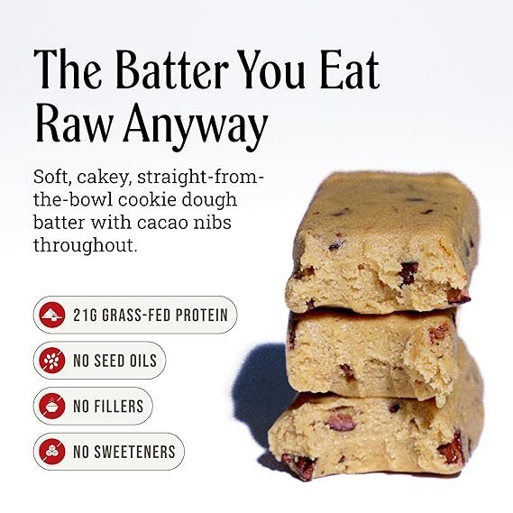 Buy PRIMA Cookie Dough Protein Bar | Grass Fed Whey Protein Bar with Collagen for Healthy Snacking