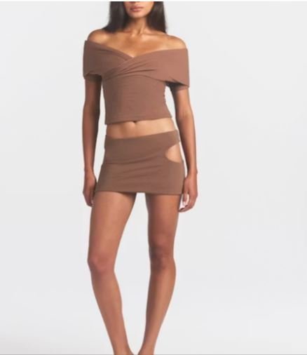 Buy Cotton Jersey Cut-Out Mini Skirt Jasper Online | Soft Casual Women's Cut-Out Mini Skirt