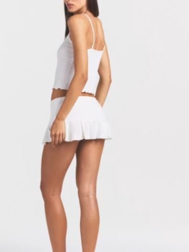 Buy Heavy Pointelle Mini Skort Marble Online | Women's Knit Mini Skort with Built-In Shorts