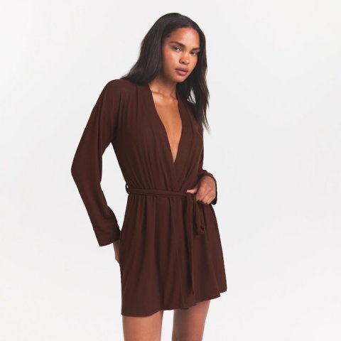Buy Soft Lounge Robe Cocoa Online | Ultra-Soft Women's Cozy Lounge & Sleep Robe