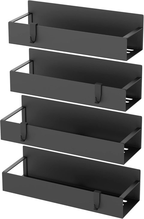 Buy Magnetic Spice Storage Rack Organizer for Refrigerator & Oven Online | Metal Kitchen Organizer Shelf - Black