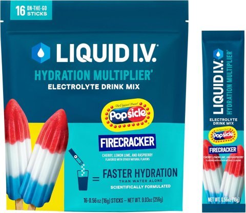 Buy Liquid I.V. Hydration Multiplier Popsicle Firecracker Electrolyte Powder Drink Mix Online | 16 Servings