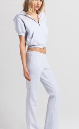 Bubble Sleeve Cropped Zip Up Hoodie | Women's Oversized Cropped Hoodie with Puff Sleeves and Full Zip