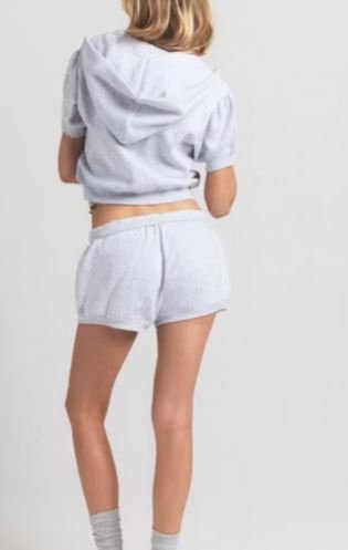 Bubble Sleeve Cropped Zip Up Hoodie | Women's Oversized Cropped Hoodie with Puff Sleeves and Full Zip