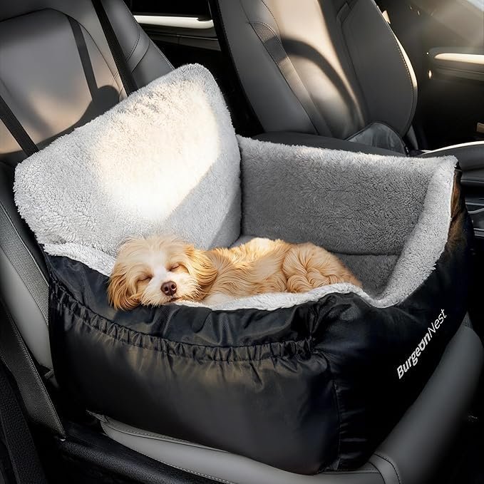 Buy BurgeonNest Dog Car Seat for Small Dogs Online | Soft Washable Pet Booster Car Seat with Storage Pockets & Safety Leash