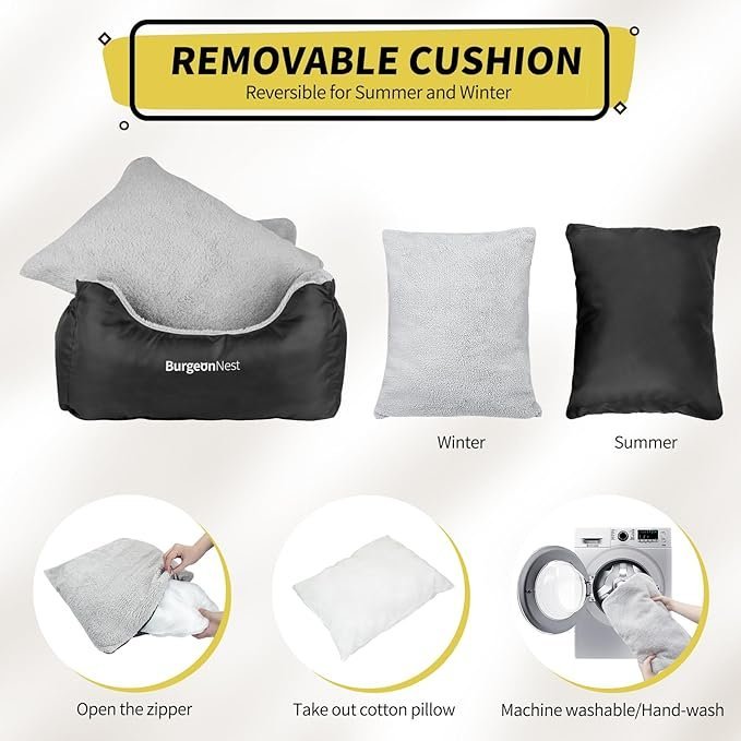 Buy BurgeonNest Dog Car Seat for Small Dogs Online | Soft Washable Pet Booster Car Seat with Storage Pockets & Safety Leash