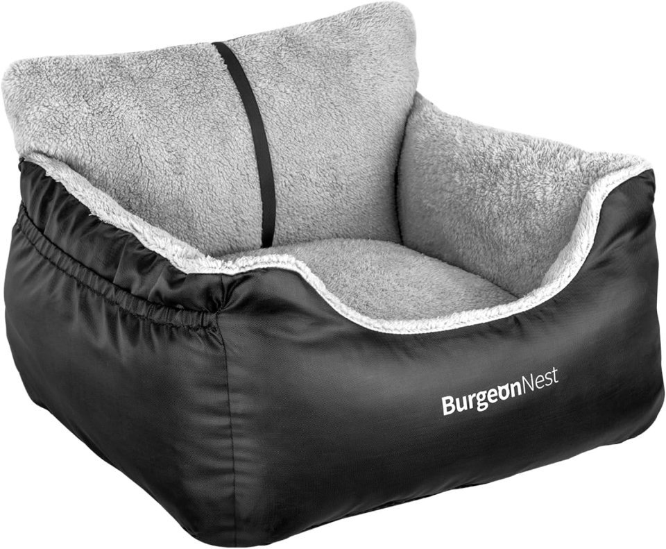 Buy BurgeonNest Dog Car Seat for Small Dogs Online | Soft Washable Pet Booster Car Seat with Storage Pockets & Safety Leash