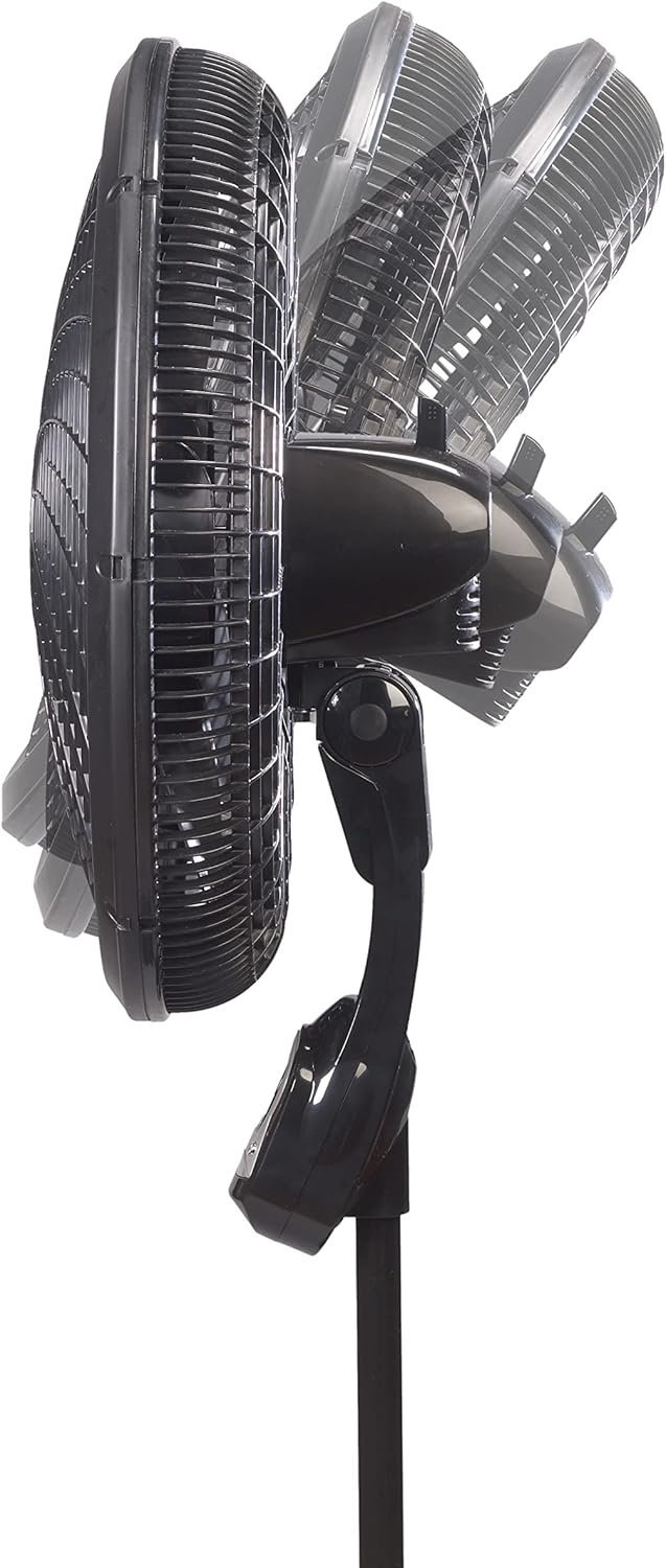 Buy Lasko Oscillating Cyclone Pedestal Fan 1843 Online | 18-Inch Adjustable Standing Fan with Remote, Timer & 3 Speeds | Black