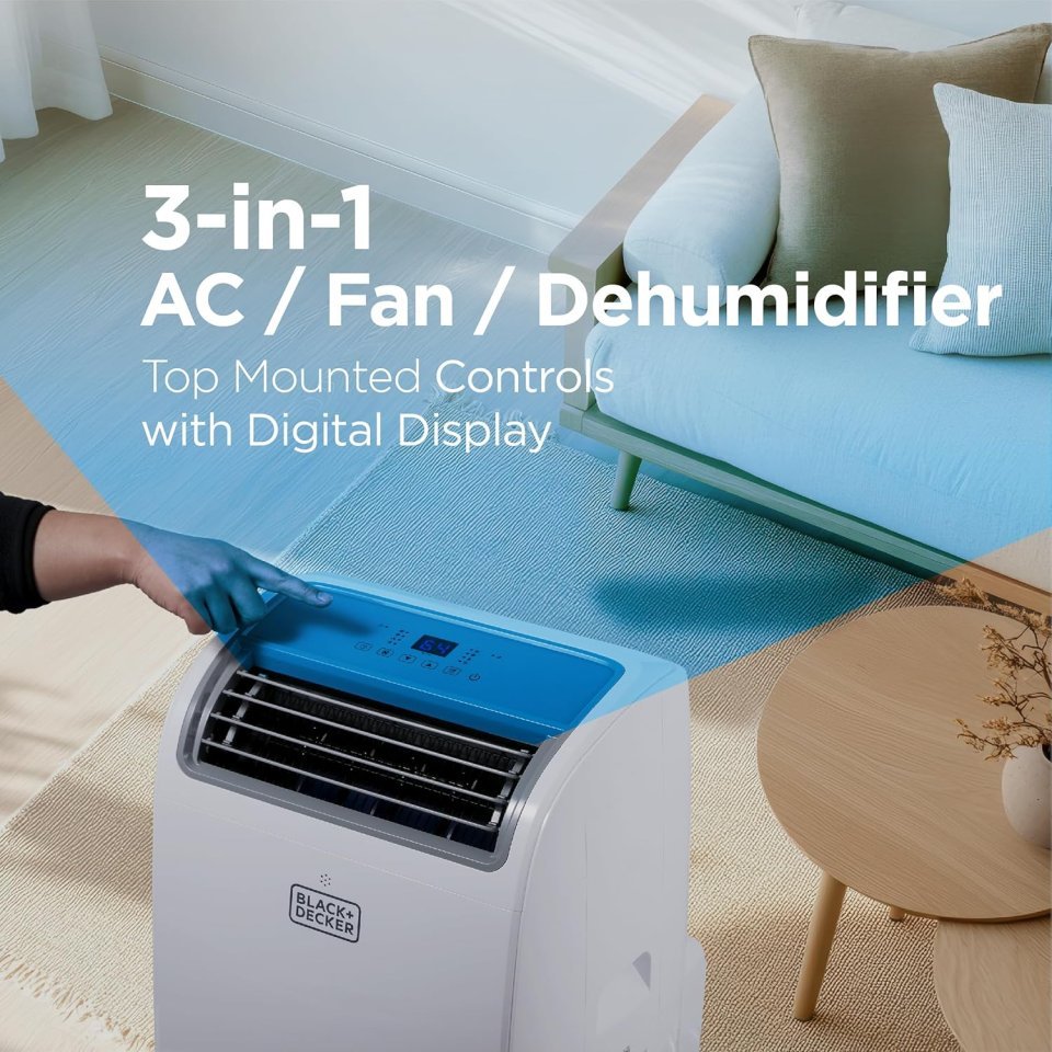 Buy BLACK+DECKER Smart Portable Air Conditioner 14,000 BTU Online | Wi-Fi Portable AC with Follow Me Remote for Rooms Up to 700 Sq. Ft. | White