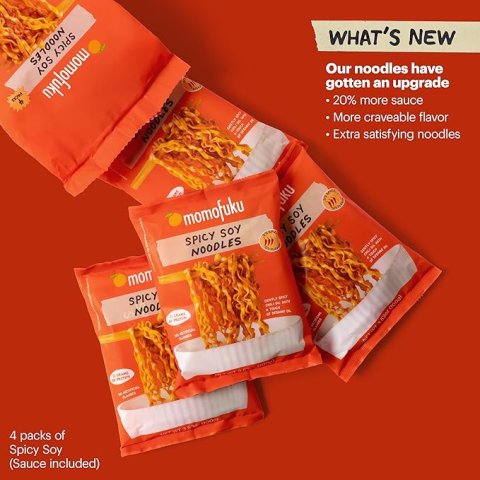 Buy Momofuku Spicy Soy Ramen Noodles by David Chang Online | Restaurant-Quality Instant Noodles 4 Pack with 11g Protein