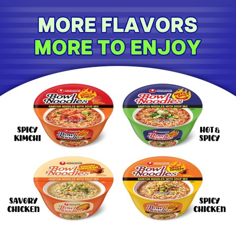 Buy Nongshim Gourmet Hot & Spicy Instant Ramen Bowl Online | Premium Microwavable Noodle Soup 3.03 oz 12 Pack