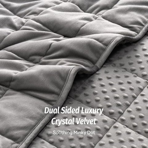 Buy Wemore Minky Dot Weighted Blanket Twin Size 15 lbs Online | Soft Weighted Blanket for Better Sleep & Stress Relief
