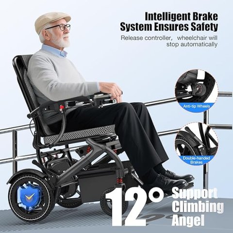 Buy Foldable Lightweight Electric Wheelchair Online | Airline Approved Carbon Fiber Power Wheelchair for Adults