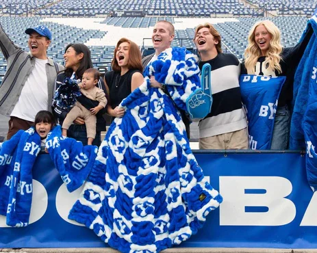 Buy BYU Cougars Hugs Blanket Online | Ultra Soft Plush NCAA Throw Blanket for Fans