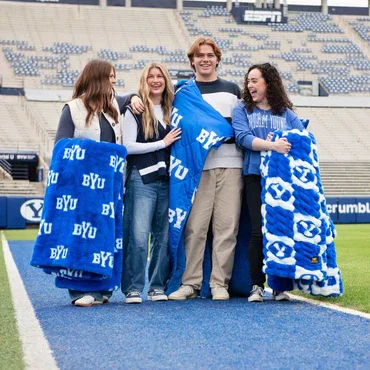 Buy BYU Cougars Hugs Blanket Online | Ultra Soft Plush NCAA Throw Blanket for Fans