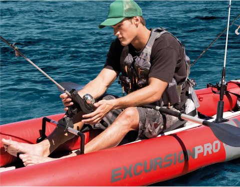 Buy INTEX Excursion Pro K2 Inflatable Kayak Set Online | 2-Person Fishing & Recreational Kayak with Paddles & Pump