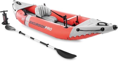 Buy INTEX Excursion Pro K1 Inflatable Kayak Set Online | 1-Person Fishing & Recreational Kayak with Paddles & Pump