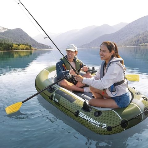Buy INTEX Seahawk Inflatable Boat Online | Fishing & Recreational Inflatable Boat Set with Oars & Pump