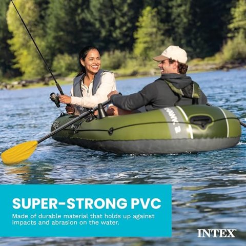 Buy INTEX Seahawk Inflatable Boat Online | Fishing & Recreational Inflatable Boat Set with Oars & Pump