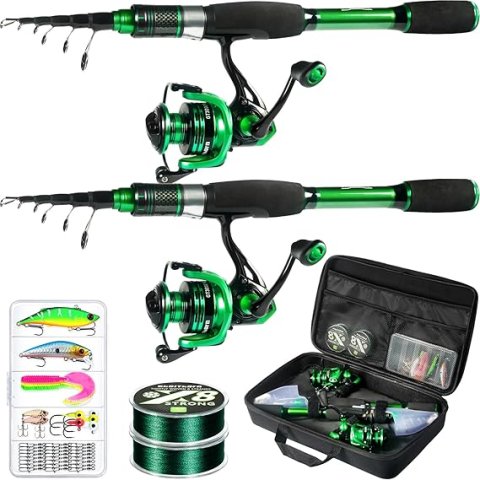 Buy Ghosthorn Fishing Rod and Reel Combo Online | Telescoping Graphite Travel Fishing Pole Kit