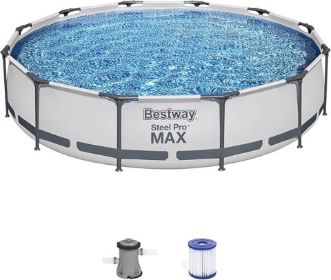 Buy Bestway Steel Pro MAX 12' x 30" Above Ground Swimming Pool Online | Family Pool with Filter Pump