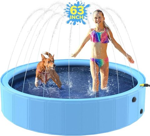 Buy 63-Inch Foldable Dog Pool Online | Heavy-Duty Non-Slip Splash Pool for Dogs & Kids