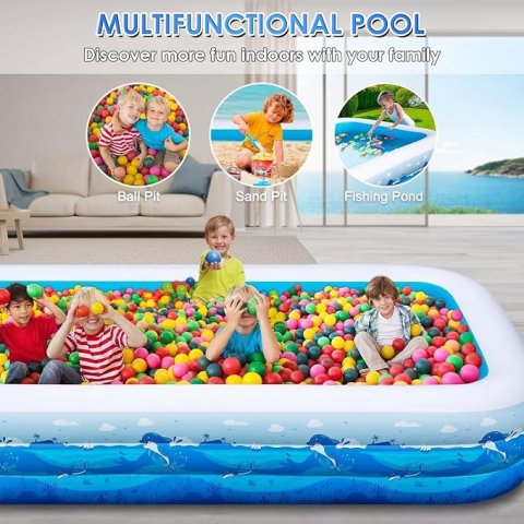 Buy Extra Large Inflatable Pool for Adults Online | 165" Family Blow-Up Swimming Pool with Cute Animal Print