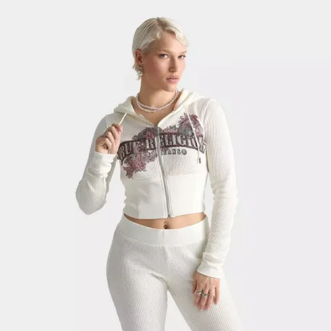Buy Waffle Knit Contour Zip Up Hoodie Online | Premium Oversized Cozy Outfit