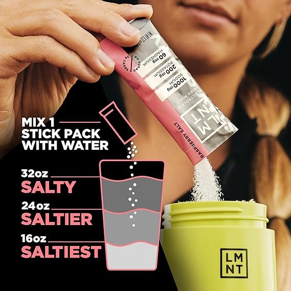 Buy LMNT Zero Sugar Electrolytes Raspberry Salt Drink Mix Online | 30 Stick Packs Hydration Powder