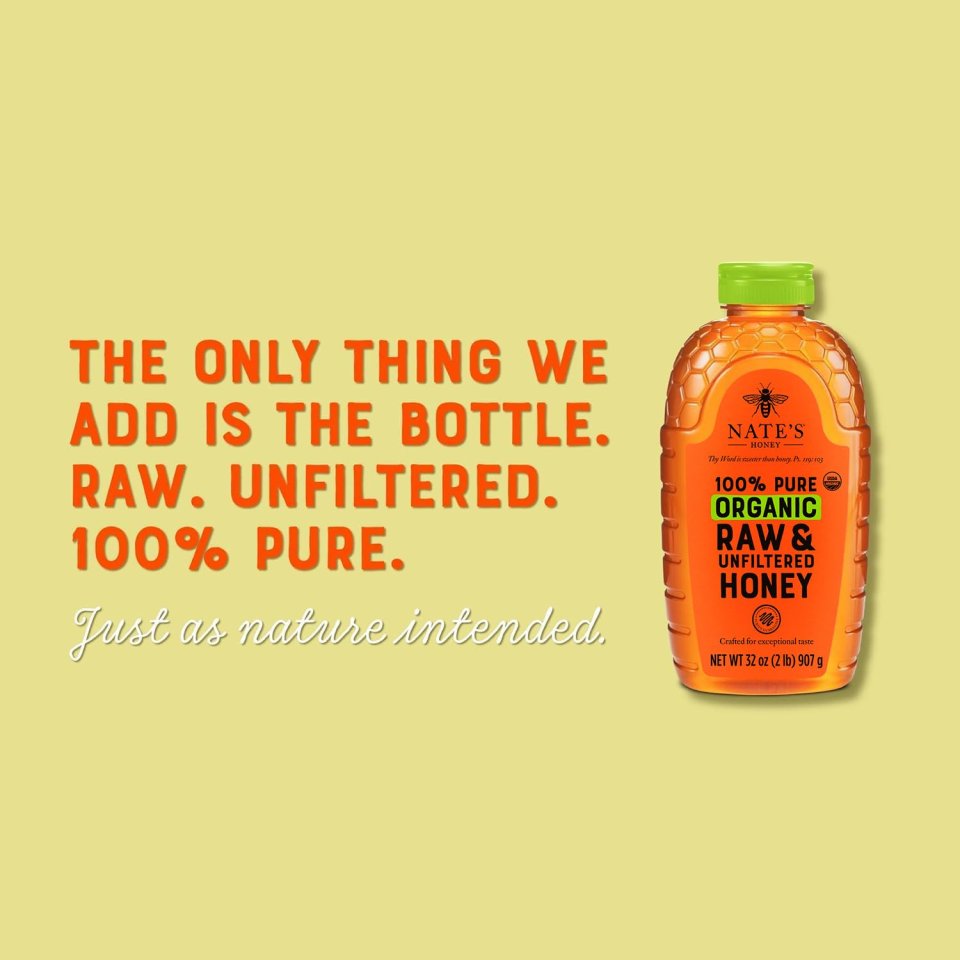 Buy Nate's Organic 100% Pure Raw & Unfiltered Honey Online | USDA Certified Organic Honey 32 oz Squeeze Bottle