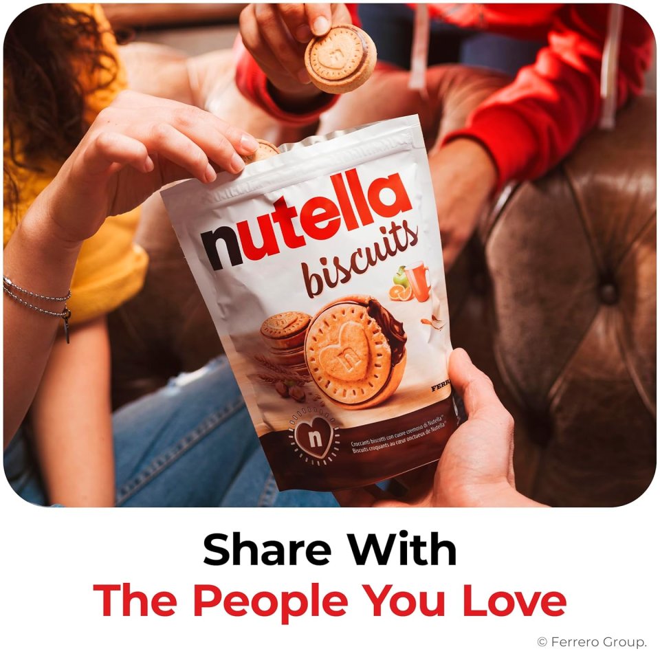 Buy Nutella Biscuits Cookies Filled with Nutella Hazelnut Spread Online | Crispy Italian Snack Cookies 9.7 oz