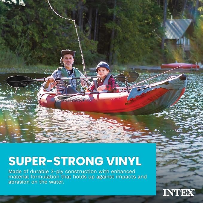 Buy INTEX Excursion Pro K2 Inflatable Kayak Set Online | 2-Person Fishing & Recreational Kayak with Paddles & Pump