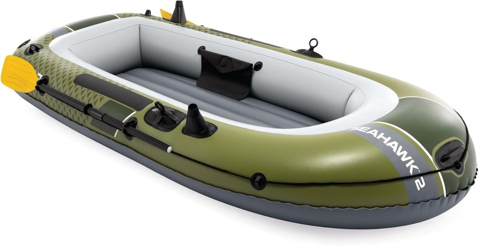 Buy INTEX Seahawk Inflatable Boat Online | Fishing & Recreational Inflatable Boat Set with Oars & Pump