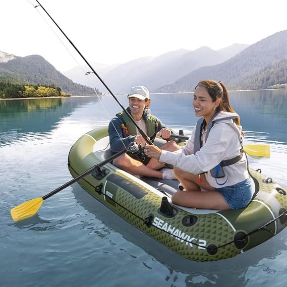 Buy INTEX Seahawk Inflatable Boat Online | Fishing & Recreational Inflatable Boat Set with Oars & Pump