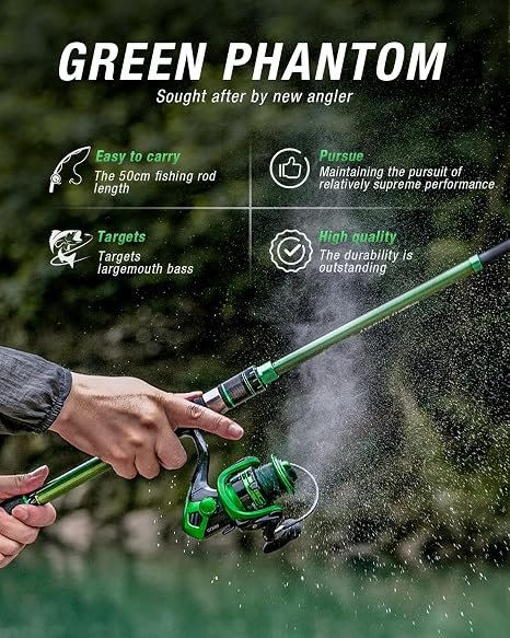 Buy Ghosthorn Fishing Rod and Reel Combo Online | Telescoping Graphite Travel Fishing Pole Kit