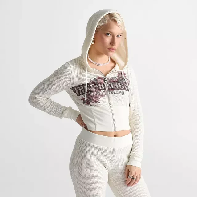 Buy Waffle Knit Contour Zip Up Hoodie Online | Premium Oversized Cozy Outfit