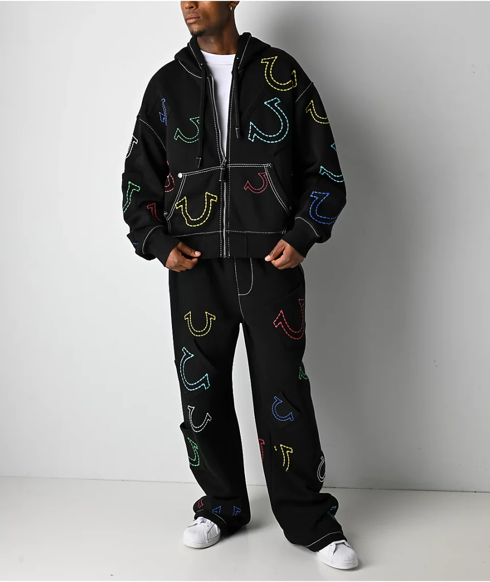 Buy True Religion Horseshoe Big T Boxy Zip Hoodie Online | Men's Winter Gym Jacket
